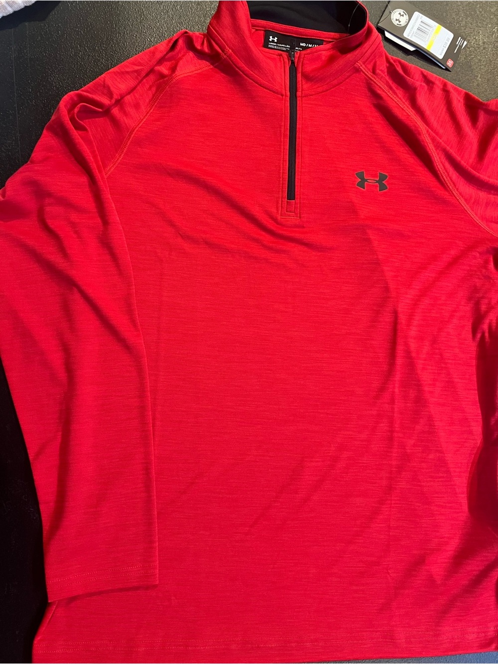 Under Armour Heatgear-Bright Red Men's Half-Zip Training Top-Loose-(Fundraiser)